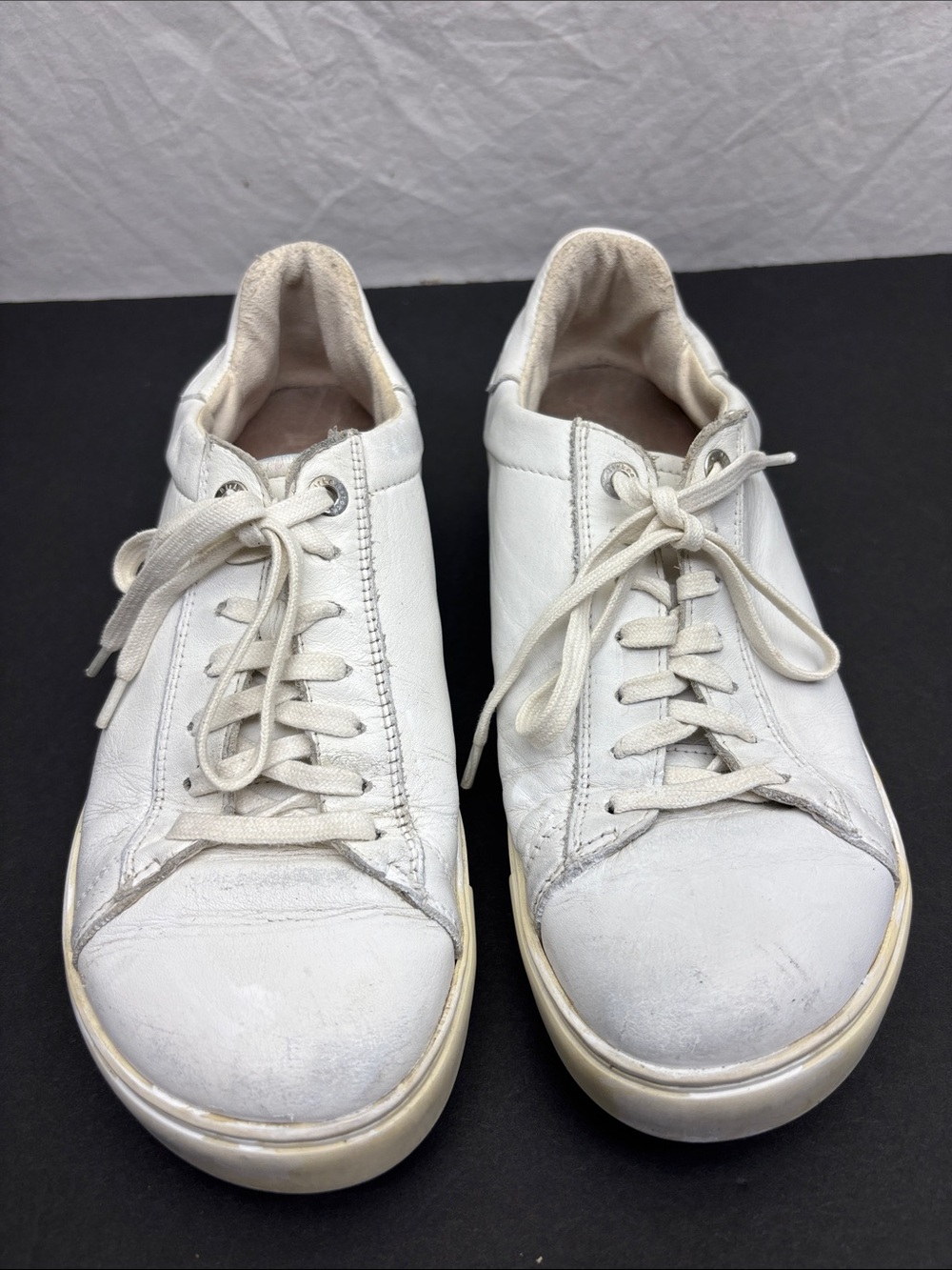 Birkenstock Classic White Leather Low-Top Sneakers, SZ 39 EU/US 8, box 52